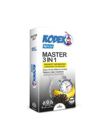 کاندوم تاخیری کدکس مدل Master 3 In 1 بسته 12 عددی - ساده