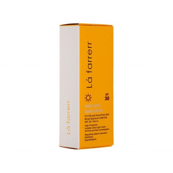 کرم ضد آفتاب و ضد لک فاقد چربی SPF30 لافارر مناسب پوست چرب و مستعد آکنه حجم 40 میلی لیتر - بی رنگ - Image 3
