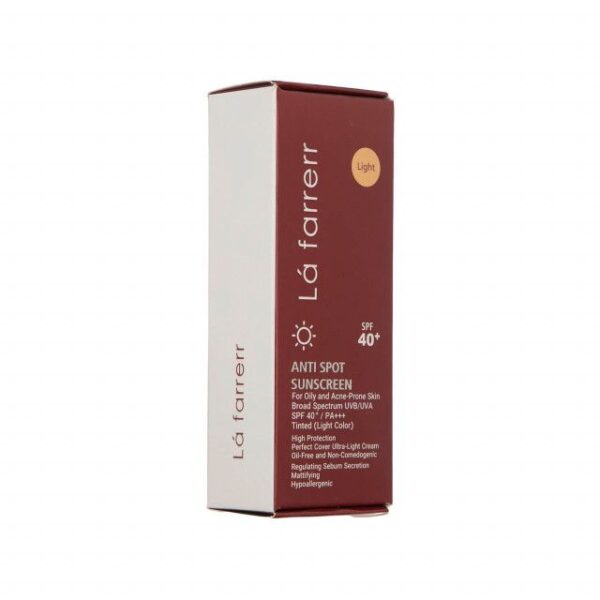 کرم ضد آفتاب و ضد لک فاقد چربی SPF 40 لافارر مناسب پوست چرب و مستعد آکنه حجم 40 میلی لیتر - رنگ روشن - Image 3