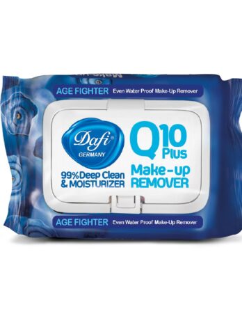 دستمال مرطوب پاک کننده آرایش دافی مدل Q10 طرح میوه بلوبری بسته 50 عددی