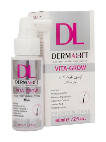 لوسیون تقویت کننده مو سر آقایان درمالیفت مدل Vita Grow حجم 60 میلی لیتر