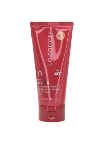 کرم ضد آفتاب و ضد لک فاقد چربی SPF 40 لافارر مناسب پوست چرب و مستعد آکنه حجم 40 میلی لیتر - رنگ متوسط
