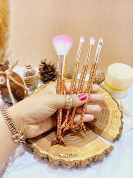 براش 4 تیکه پری دریایی دسته الماسی اماراتی برجسته اصلی - Image 3