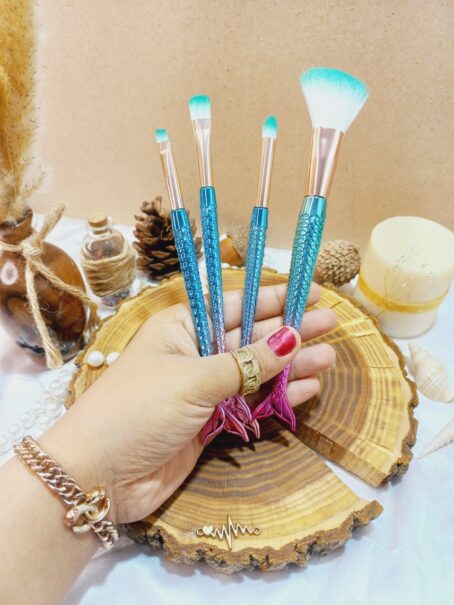 براش 4 تیکه پری دریایی دسته الماسی اماراتی برجسته اصلی - Image 5