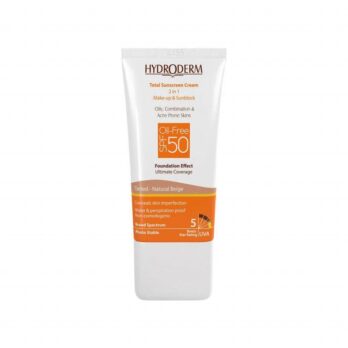 کرم ضد آفتاب فاقد چربی 2In1 هیدرودرم SPF50 حجم 40 میلی لیتر – بژ طبیعی