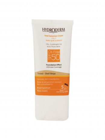 کرم ضد آفتاب فاقد چربی 2In1 هیدرودرم SPF50 حجم 40 میلی لیتر - بژ صدفی