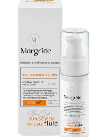 فلوئید ضد آفتاب ساده حجم 50 میلی لیتر SPF50+ مارگریت پوست خشک
