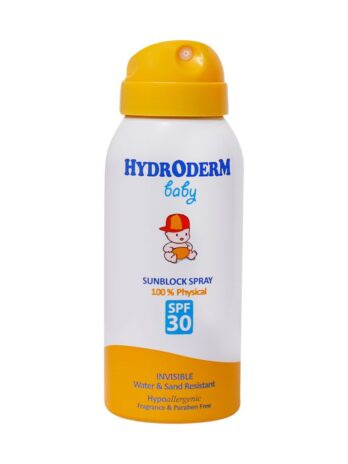 اسپری ضد آفتاب فیزیکال صورت و بدن کودک هیدرودرم SPF 30 حجم 100 میلی لیتر