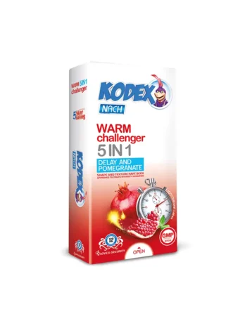 کاندوم کدکس مدل Warm Challenger 5in1 بسته 12 عددی _ ساده