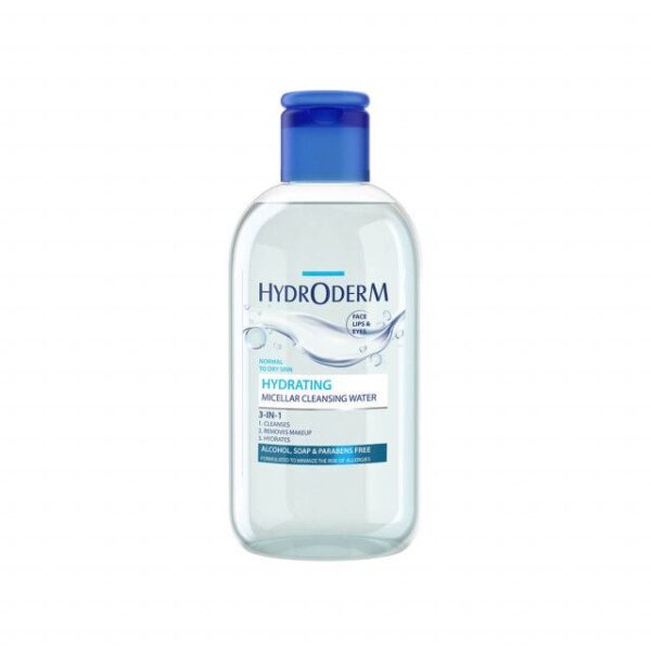 میسلار واتر 3 در 1 هیدرودرم مدل Hydrating مناسب پوست نرمال تا خشک حجم 250 میلی لیتر