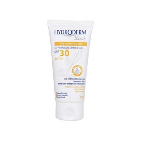 کرم ضد آفتاب رنگی هیدرودرم مدل Normal & Sensitive skins SPF30 وزن 50 گرم - رنگ طبیعی - Image 3