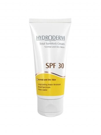 کرم ضد آفتاب هیدرودرم SPF 30 مناسب پوست های معمولی و خشک حجم 50 میلی لیتر - بی رنگ