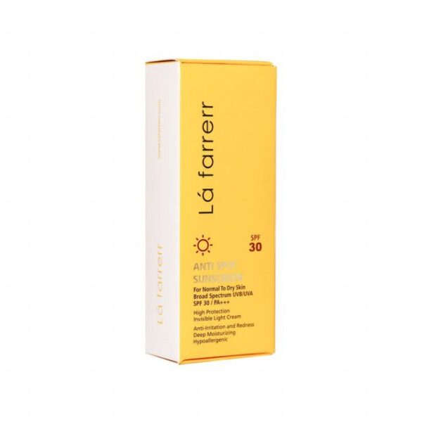 کرم ضد آفتاب و ضد لک SPF30 لافارر مناسب پوست خشک و معمولی حجم 40 میلی لیتر - بی رنگ - Image 3